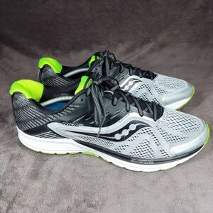 Saucony Ride 10 Everun Running Shoes Gray Black S20373-1 Mens Size 13